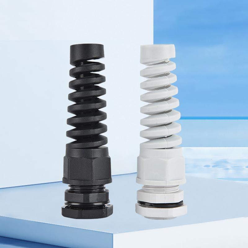5Pcs Waterproof Cable Gland Pg7 Plastic Anti-Bending Joint M12 Nylon Pa66 Torsion-Proof Glands Pg7/9/11/13.5/16/19/21 Connector