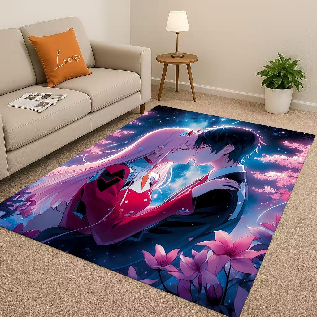 Sexy Girl Zero Two DARLING In The FRANXX Cartoon Living Room Non Slip Area Rug Carpet for Bedroom Sofa,Easy Clean Home Doormat