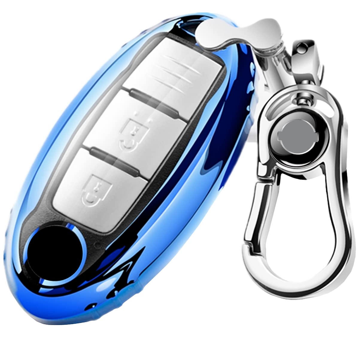 

[AMACHER] Чехол для смарт-ключа Nissan, Days Serena X-Trail Elgrand Skyline Note Cube Juke Dualis Blue-1 серебряный