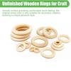 A25F-Pendant Connectors For Jewelry Making, 100 PCS Unfinished Natural Wooden Rings For Crafts, Wood Rings For DIY Macrame Suppl
