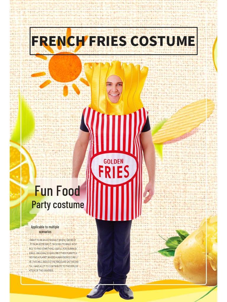French Fries Cosplay Costume for Halloween & Party Performances