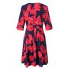 Women 3/4 Sleeve Dress Ladies Casual Party Holiday Elegant A-Line Vintage Floral Printed Dress