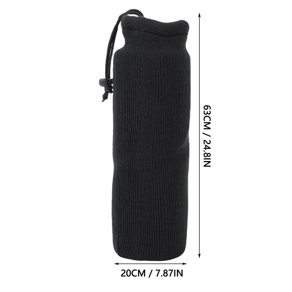 Marine Boat Bumper Covers 20×63cm Black Knitted Elastic Strong Protection Boat Bumper Sleeves for Twin Eye Center Rope Tube