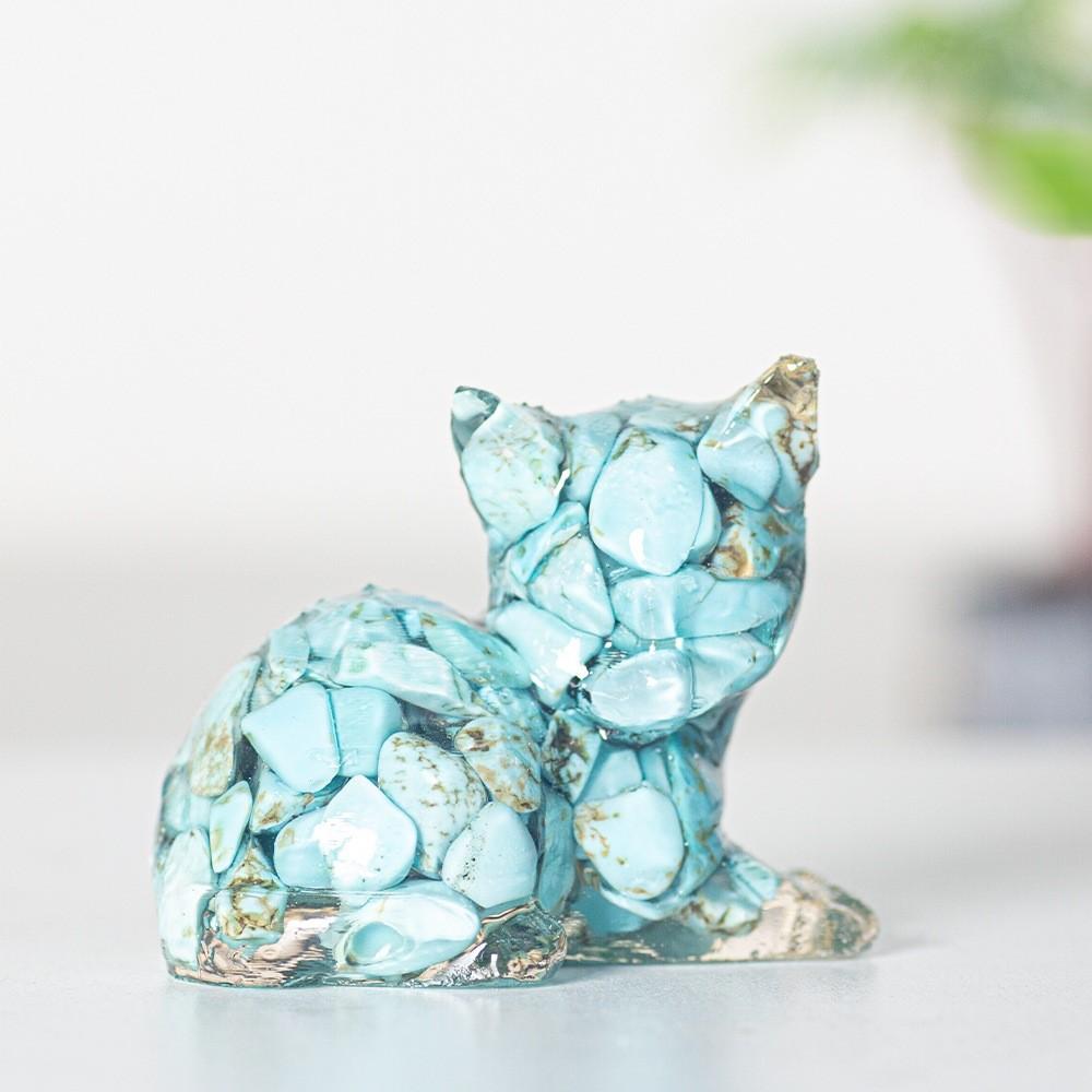 Animal Resin Desktop Decor With Crystal Chips For Gift And Home Office
