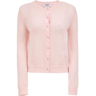 Damen Pailletten Strickjacke mit Woll- und Mohair-Mischung