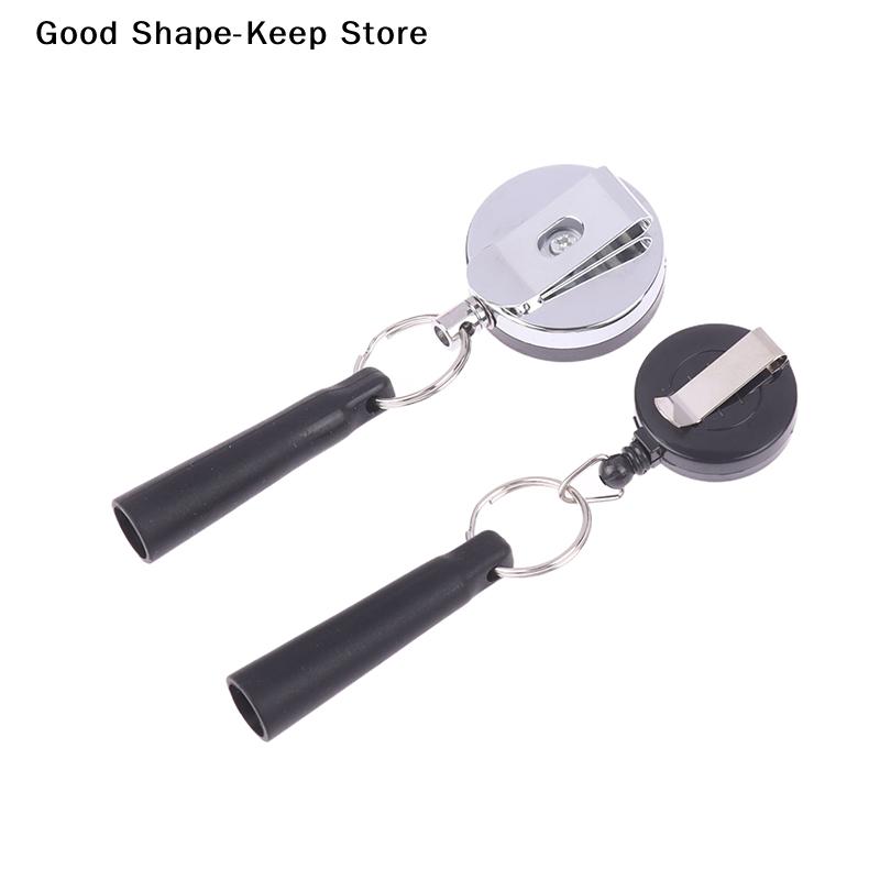 Daily Retractable Pen Cap Pull Keychain Holder Reel Carpenter Pencils Anti Lost Rope Camping Heavy Duty Key Ring Chain Belt Clip