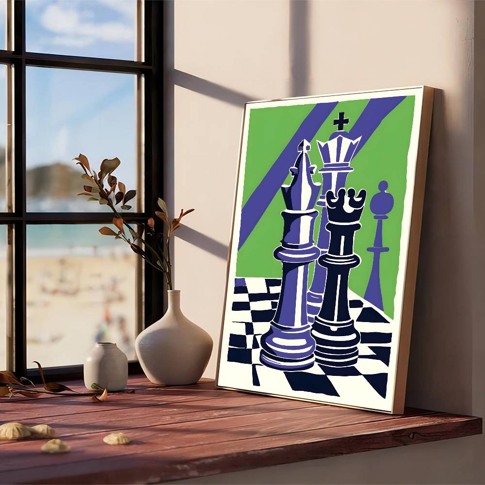 Vintage Classy Chess Classic Movie Whitepaper Poster Retro Kraft Paper Sticker DIY Room Bar Cafe Vintage Decorative Painting