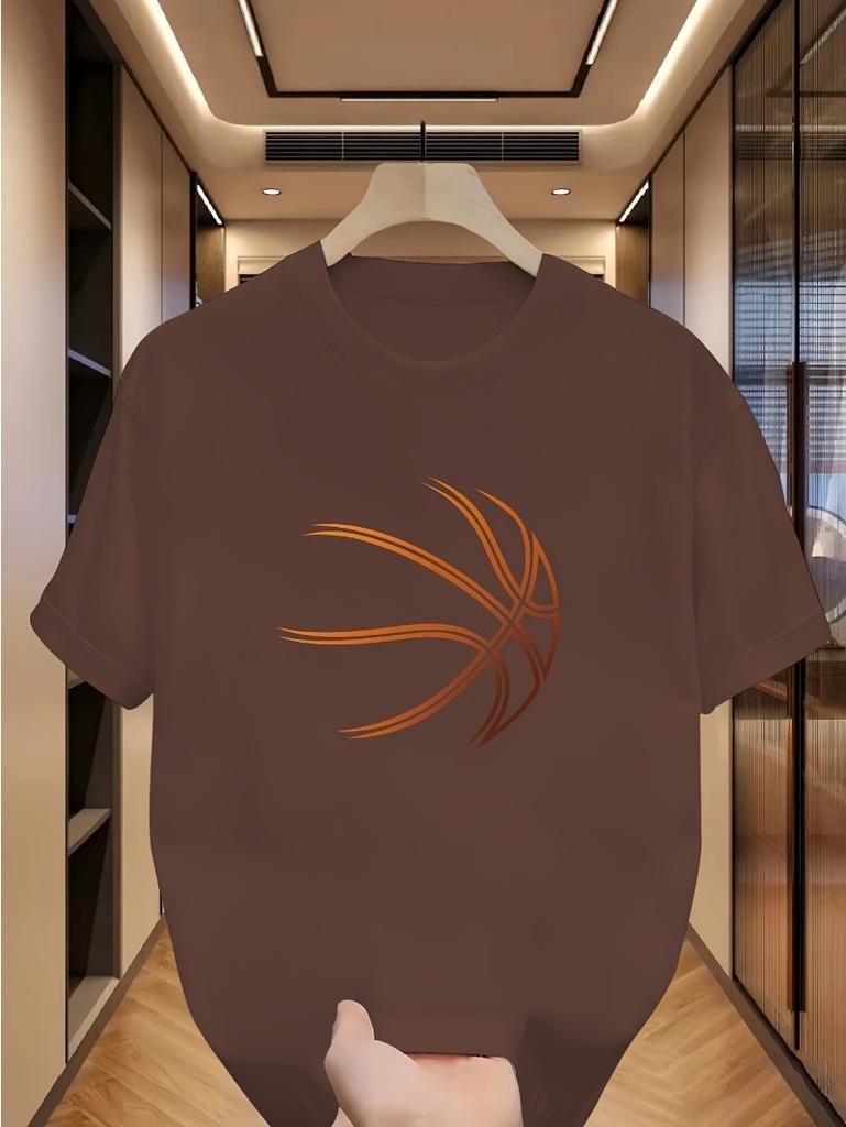 T-shirt da uomo alla moda con stampa di pallacanestro
