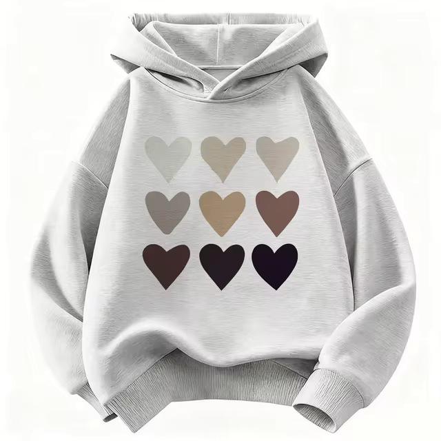 Kinder Niedlicher Herz-Harajuku-Hoodie - Jungen & Mädchen Herbst/Winter Lässiger Pullover
