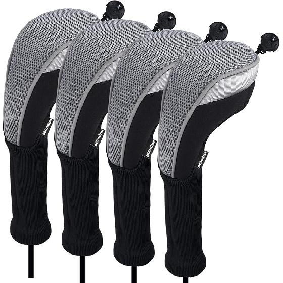 Andux 4pcs/Pack Long Neck Golf Hybrid Club Head Covers Dial No. Tag CTMT-02