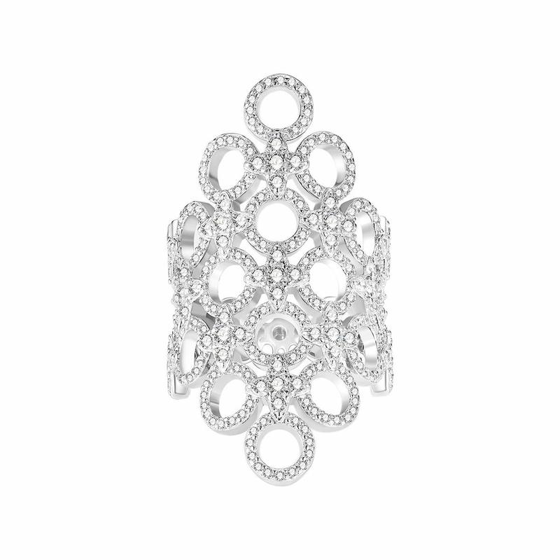 APM Monaco ring METEORITES/Six-pointed Star [Romantic Confession] Circle personality, elegant and exquisite niche design Intertwined Star Ring 52