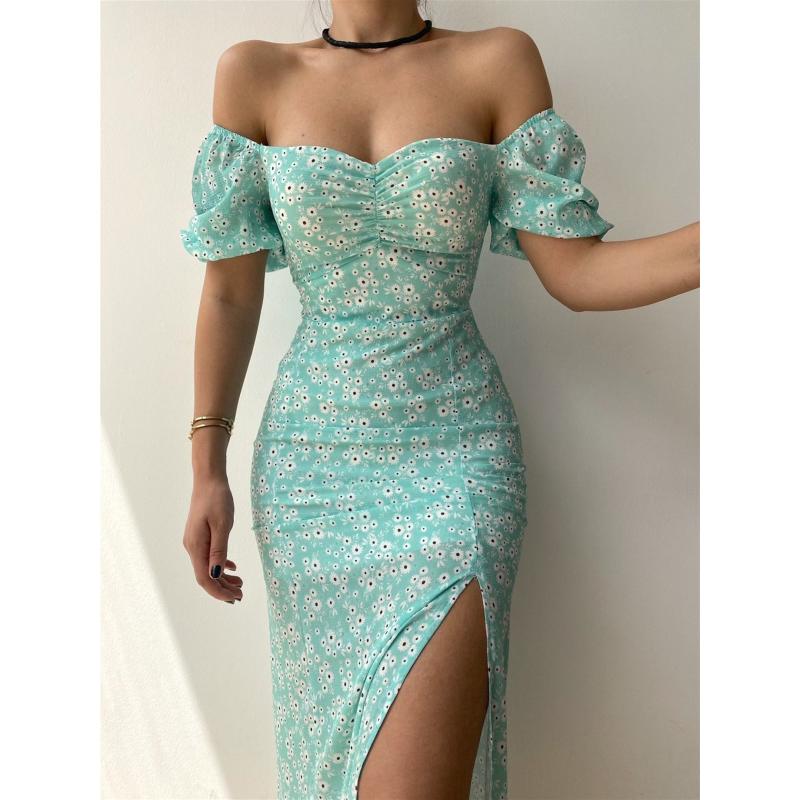 Dámské módní květinové jarní šaty Hip šaty Ležérní šaty