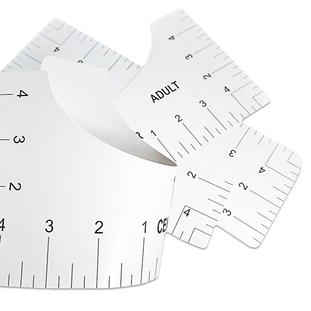 4pcs T-Shirt Ruler Guide Shirt Alignment Tool T-Shirt Alignment Ruler with Clothing Size Chart for Adult Youth Toddler Infant
