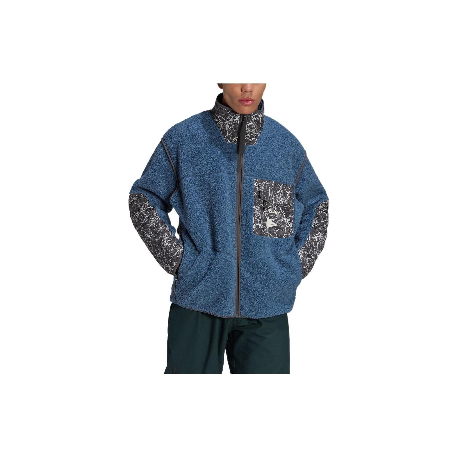 adidas Terrex x And Wander Fleece Jacket Blue Black Men s HN9635 XXL