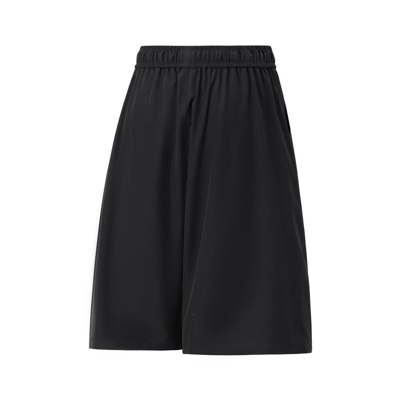 Men Solid Color Casual Loose Drawstring Straight Large Size Knee Length Shorts