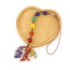 Hand-Woven Natural Stone Heart-Shaped Car Rearview Mirror Fringed Pendant Bag Pendant G81