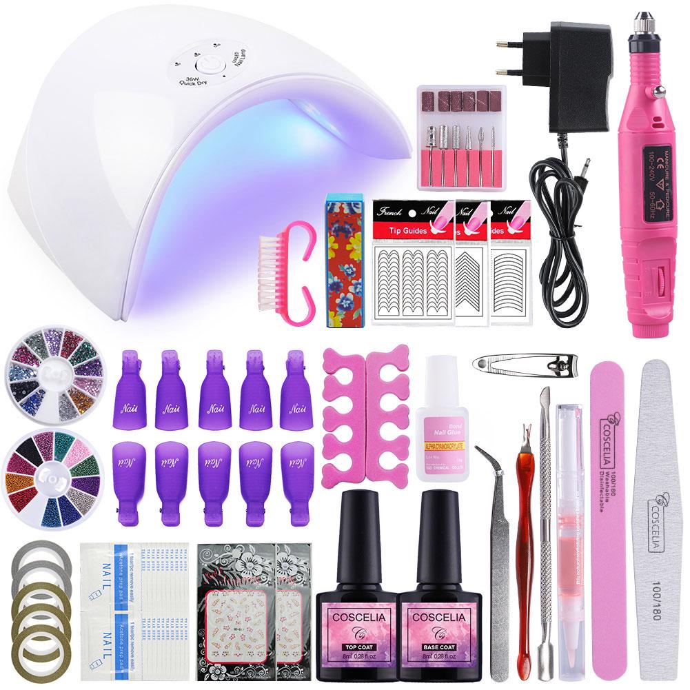 Buy Coscelia Manicure Kit 36W UV Led Nail Dryer Lamp Mini Nail Drill