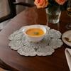 Rose Placemat, Round Embroidered Light Breathable Placemat, Protects Against Stains Burns Scratches Coasters, for Kitchen Dining Room