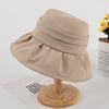 Bucket Hat Women'S Spring And Summer Sun Protection Sun Hat Pleated Small Brim Sun Hat Outdoor Travel Small Fresh Foldable