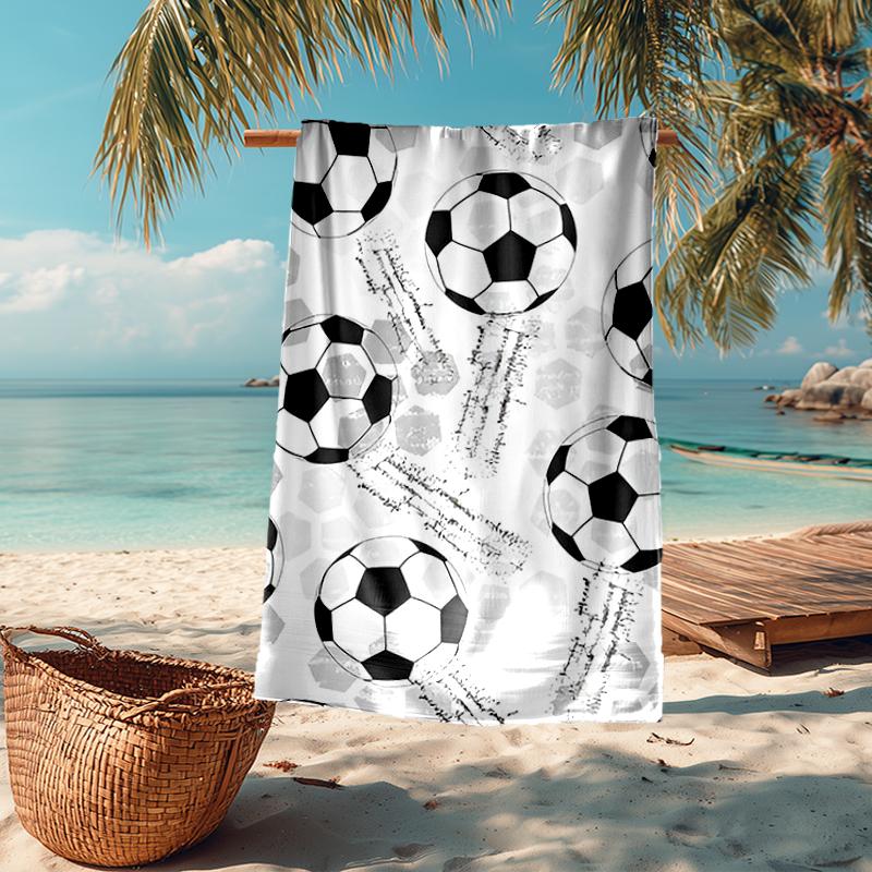 Ultra-Soft Beach Towel with Soccer Theme,Ideal for Pool - Camping, Diving - Perfect Travel Essential, Vibrant Beach Towel.