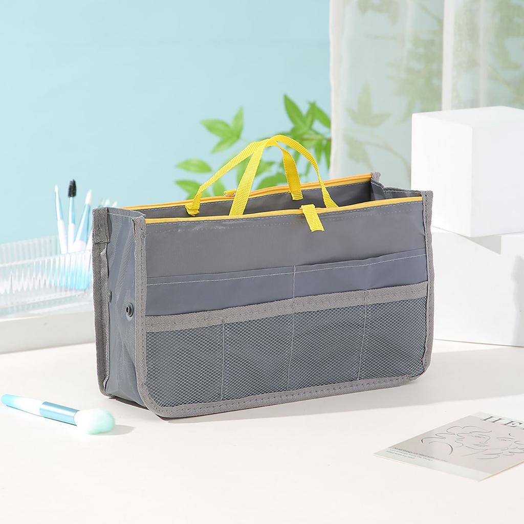 Multifunktionale, zweifach gefaltete Aufbewahrungstasche, Doppelreißverschluss, große Kapazität, Aufbewahrungsanordnung für Make-up-Toilettenartikel, große Klassifizierungstasche