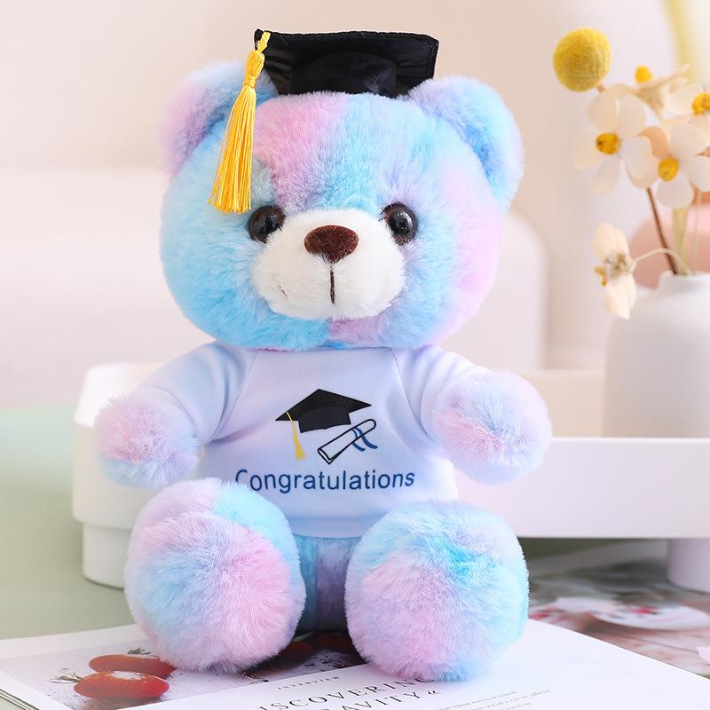 Cute Dress Colorful Doctor Bear Doll Plush Toy Teddy Bear Graduation Bear Doll Student Graduation Gift