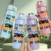 1PC Lets Face It Sarcastic Quote Print 750ml Color Plastic Sports Water Bottle Leakproof Flip Straw Lid Suitable for Sports Office Home Use