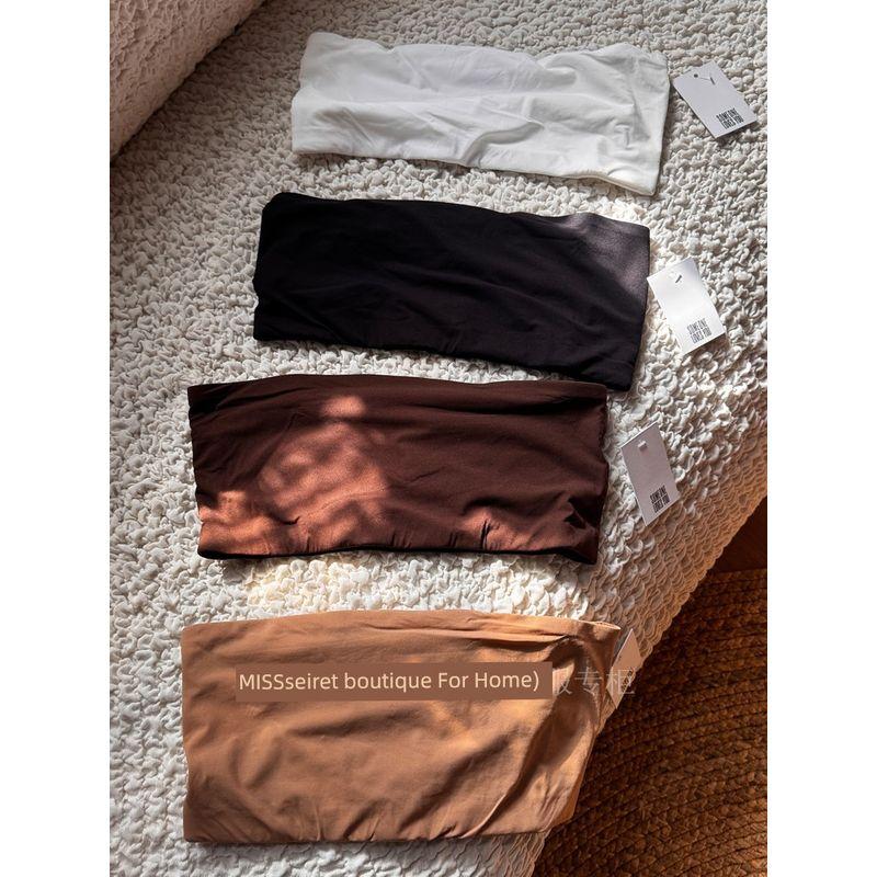 Kardashian Same Ski * Ms Four-Color Tube Top Solid Get Chest Paste Strapless Sexy Breathable Nude Feel Bra