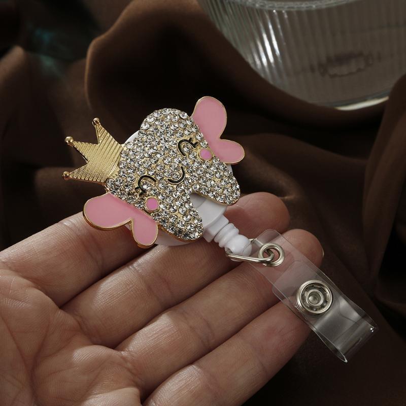 1Pcs Retractable Badge Reel 70Cm, Dental Hygienist Id Holder, Pediatric Dentist Name Tag Clip