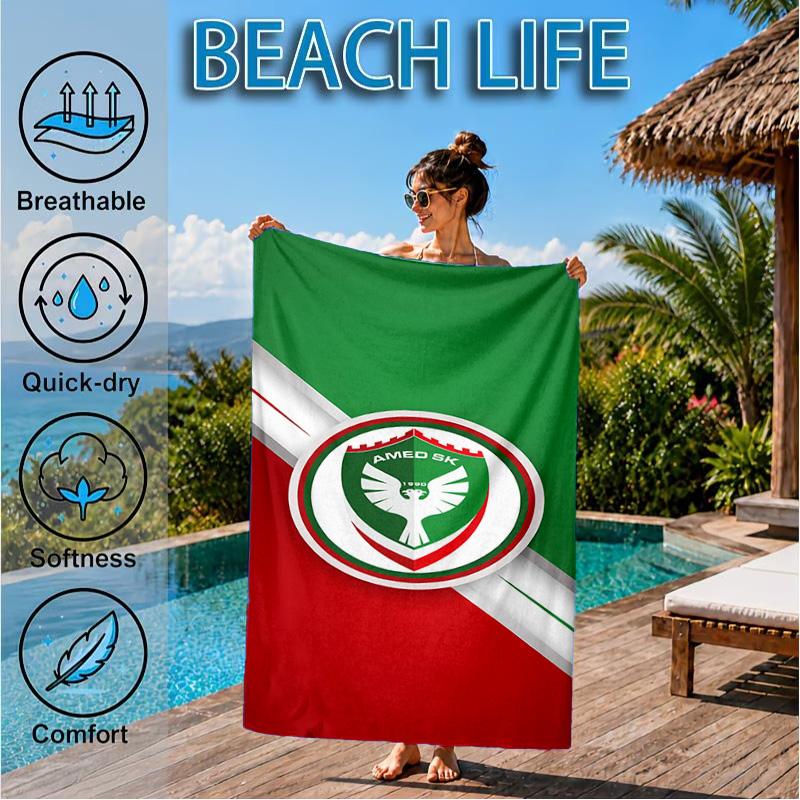 Amed Sk Crest Design Beach Towel, Quick-drying, Easy To Care For, Suitable for Both Fitness and Beach Vacations,Sports Essential