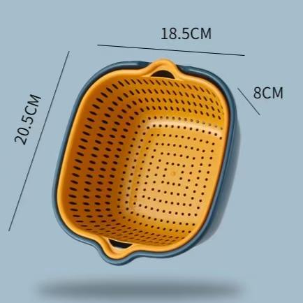 6 in 1 Plastic Colander Strainer Vegetable and Fruit Food Drain Cleaning Mesh Basket Set Sink Washing Bowl for Kitchen