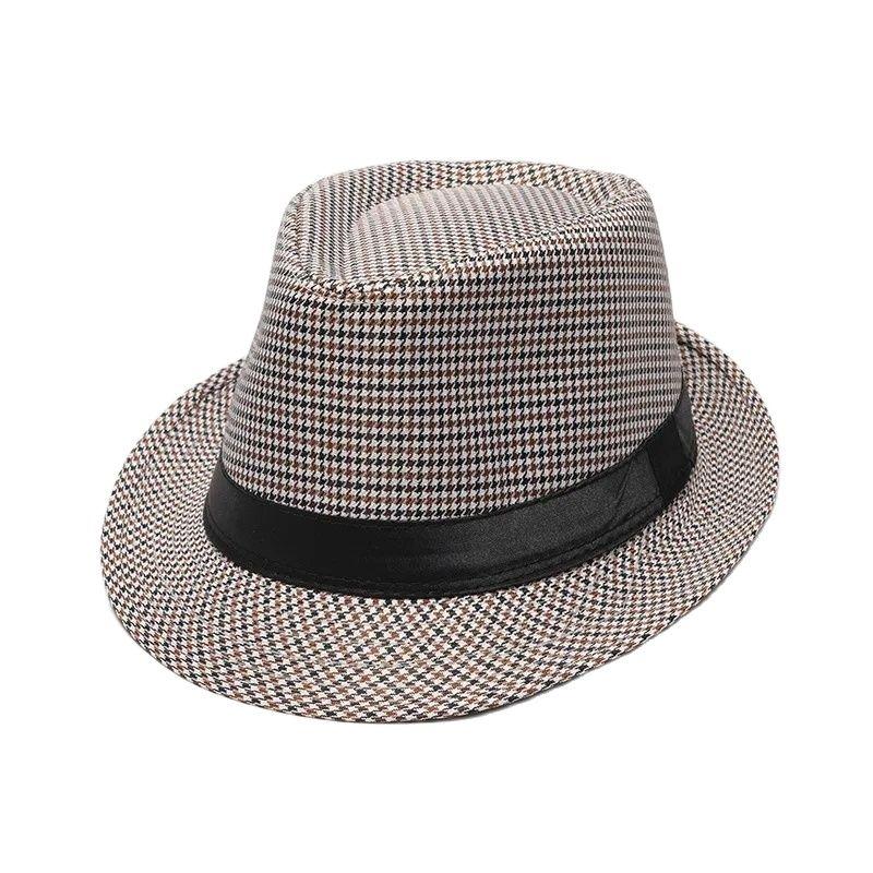 Houndstooth British Top Hats For Men Women Spring Autumn European American Jazz Hat Stage Performance Hat DadBucket Hats Gift