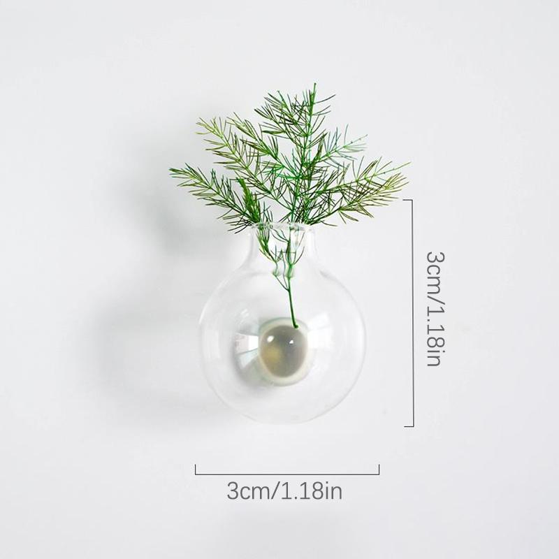 Mini Glass Vase Fridge Magnet Diy Porcelain Vase Flowers Refrigerator Message Sticker Plant Magnet Green Gift Kitchen