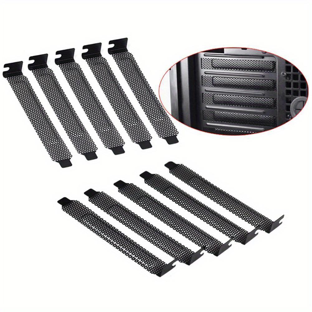 5pcs PCI Slot Cover Dust Filter Blanking Board Cooling Fan Ventilation Plate Hard Steel Screws Bezel Bit for Desktop PC Computer