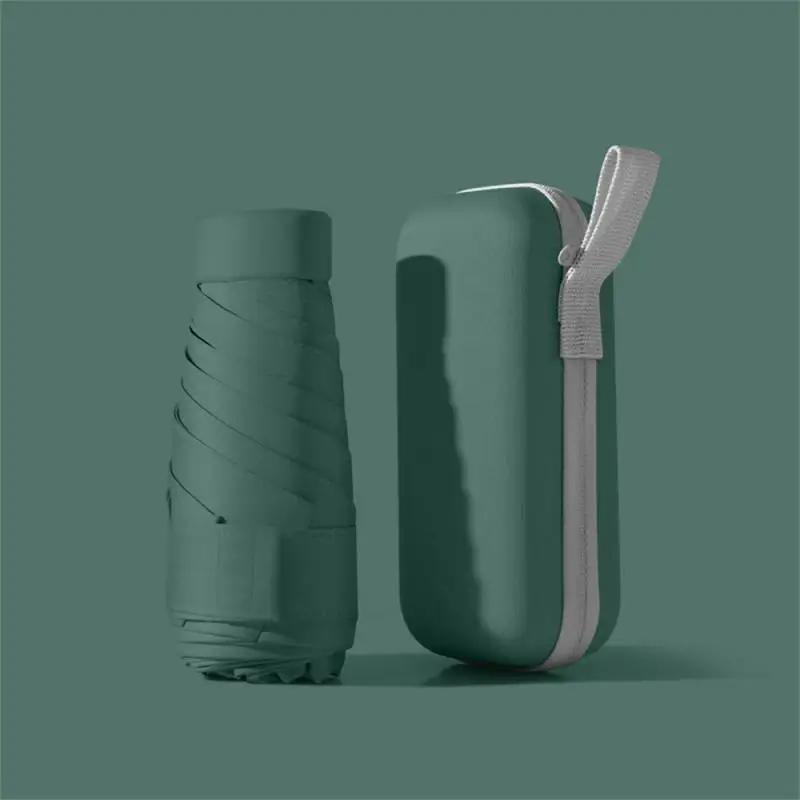 1pc Popular Multi-color Folding Portable Mini Pocket Umbrella, Six-fold Umbrella, Rainy And Sunny Dual-use Umbrella