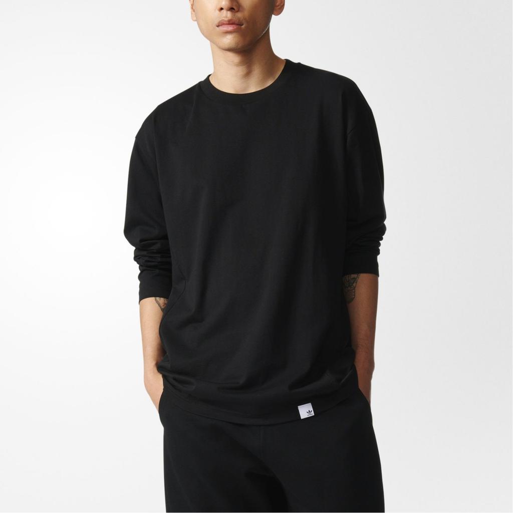 Adidas Originals XBYO LS TEE Sweatshirts Men's Black Crew Neck Moderate Regular BQ3058