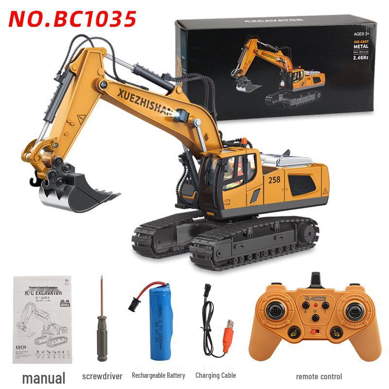 Kids' 2.4G RC Alloy Excavator Toy Bulldozer Model