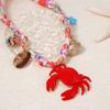 Vacation Ocean Style Alloy Enamel Crab Conch Ceramic Fish Pendant Braided String Colorful Necklace Fashion Jewelry For Women