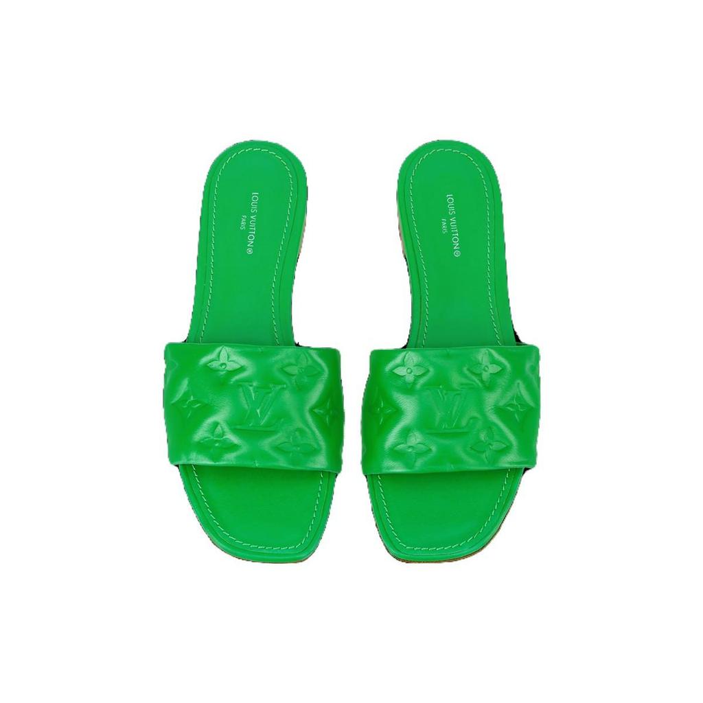 Louis Vuitton Revival Slide Slippers Women's Green 1A9P5G