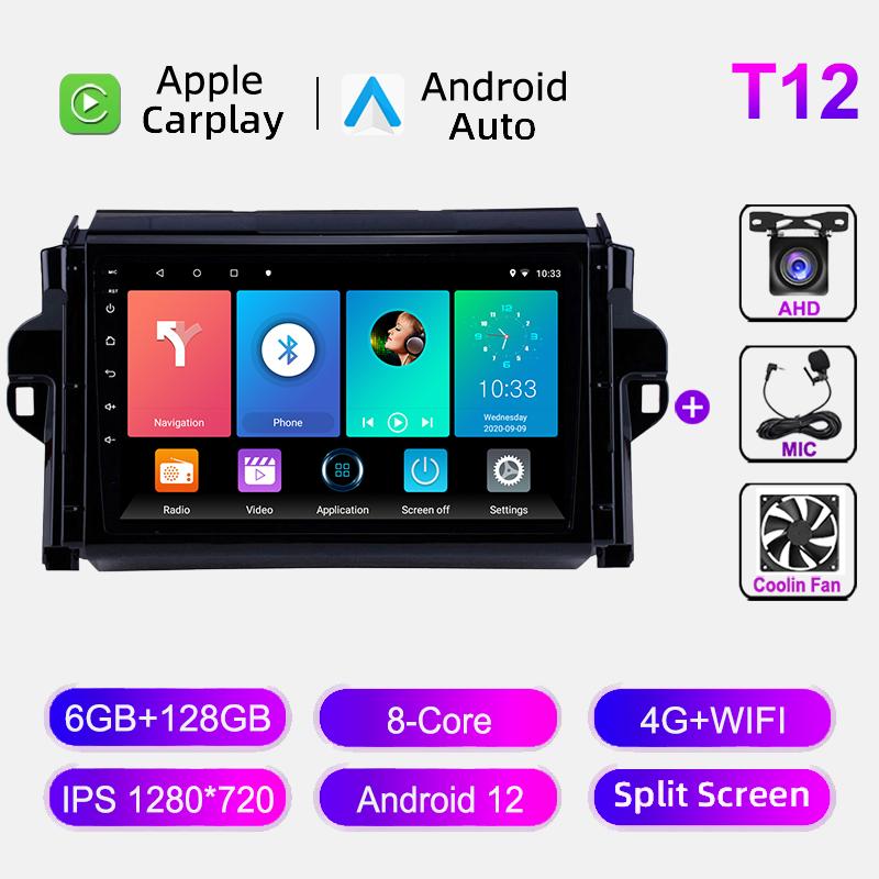 Android For Toyota Fortuner 2 2015-2019 Car Radio Stereo Multimedia Navigation GPS Video Player Wireless Carplay 2 Din Headunit