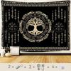 Viking Yggdrasil Tree of Life Celtic Rune Scandinavian Aesthetic Mythology Tapestry Wall Hanging for Bedroom Living Room Decor