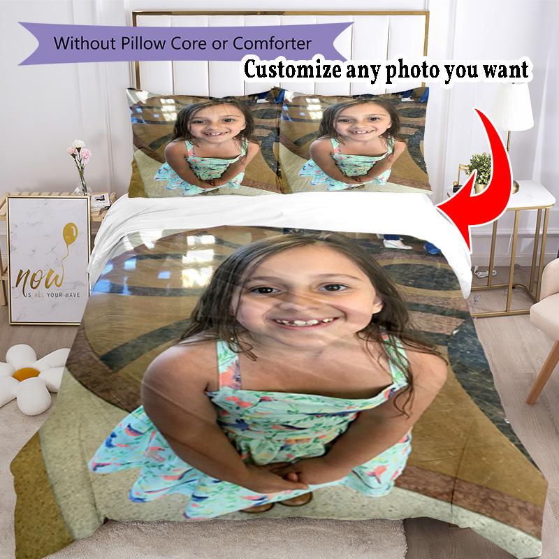 Personalizza Foto Personalizza il tuo set di biancheria da letto con foto Copripiumino Traspirante con Federe Decorazione per la Casa Regalo di Compleanno