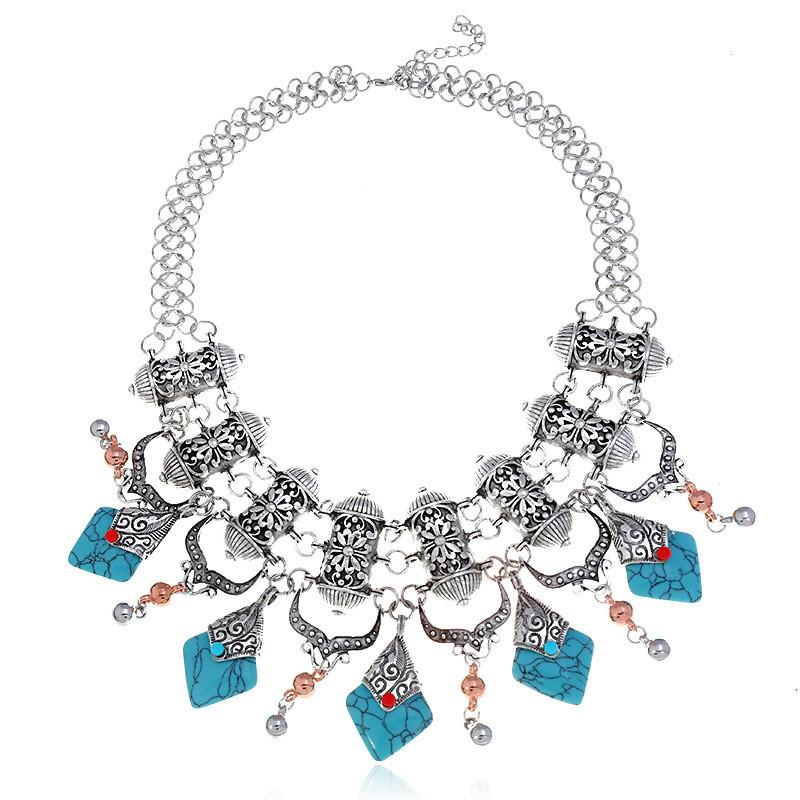Retro Europäischer Stil Kastenketten Halskette Mit Legierungs-Finish Für Damen Accessoires