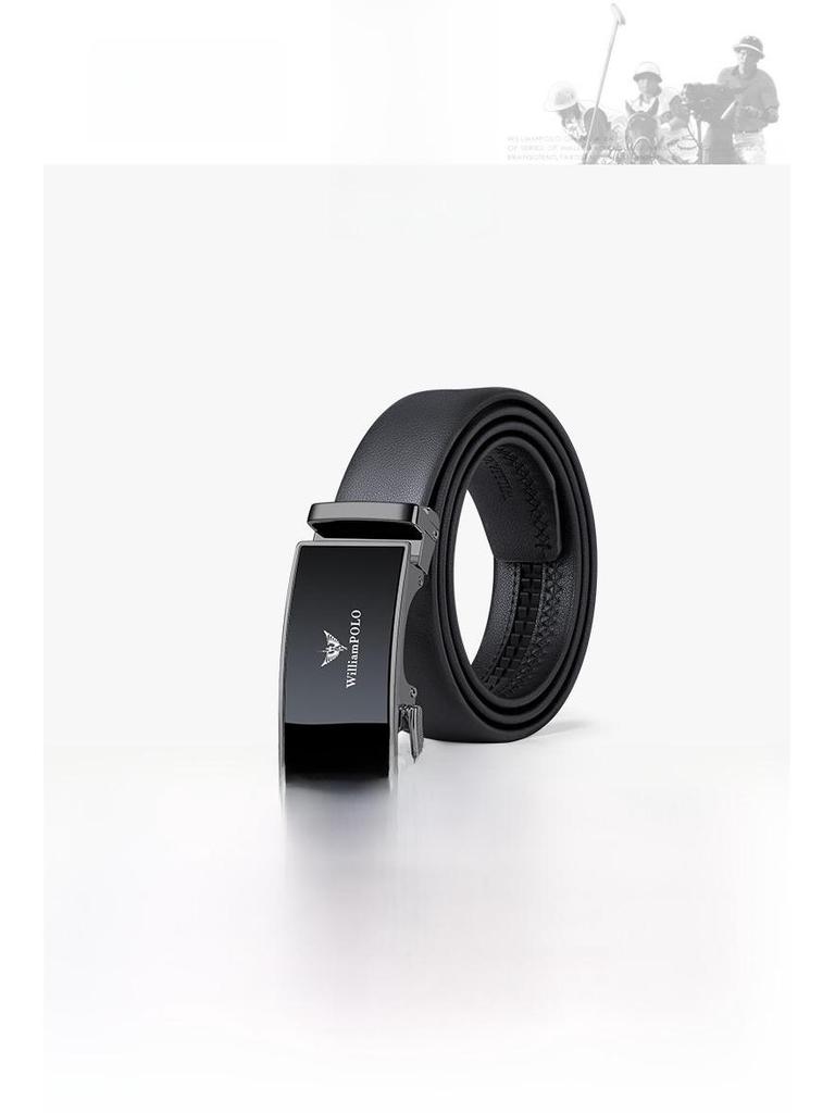 Paul Men's High-Grade Leather Automatic Buckle Belt - Sleek Business Style