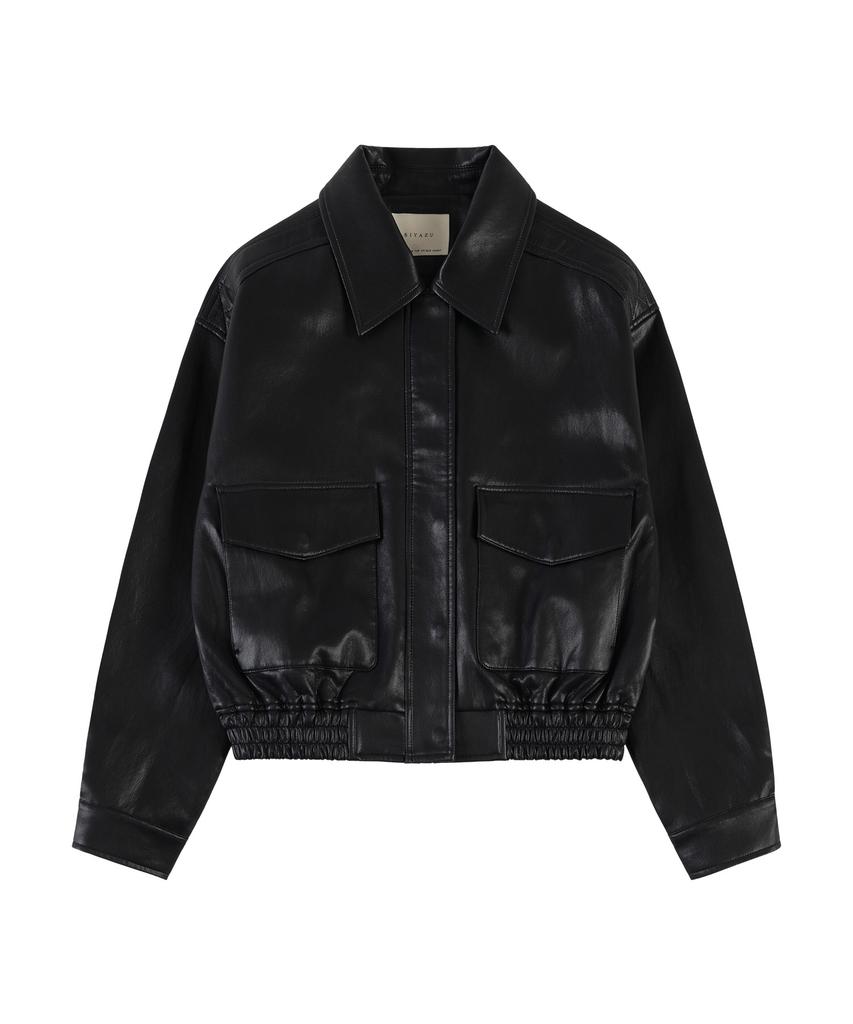 SIYAZU Siot4186 Smooth Faux Leather Blouson_Black