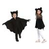Halloween Cosplay Outfits Kids Bat Cosplay Romper Hooded Jumpsuit with Wings for Boy Girls Black for Vampire Bat Costume Black S-Good
