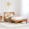 Vidaxl Bed Frame Without Mattress, Waxed Brown, 100X200 Cm, Solid Pine