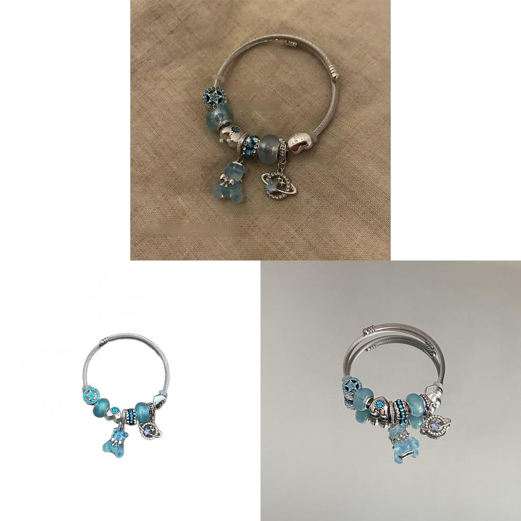 Bear Charm Bracelet With Electroplated Finish For Fashionable Women