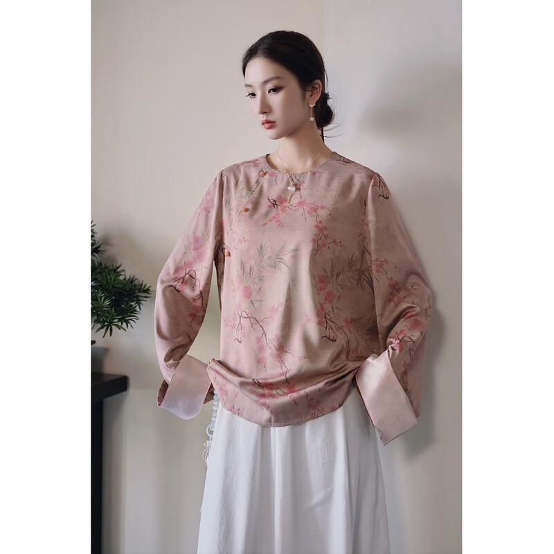 

JK&JS Блузка в новом китайском стиле с цветочным принтом S