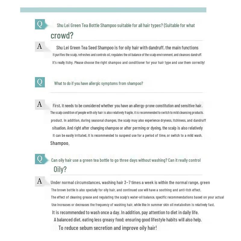 SULY Green Tea Seed Oil Control Anti-Dandruff Shampoo